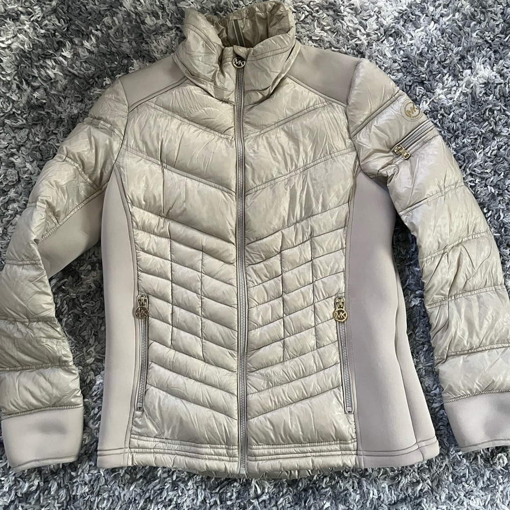 Michael Kors Women’s Beige Quilted Puffer Jacket Sz M